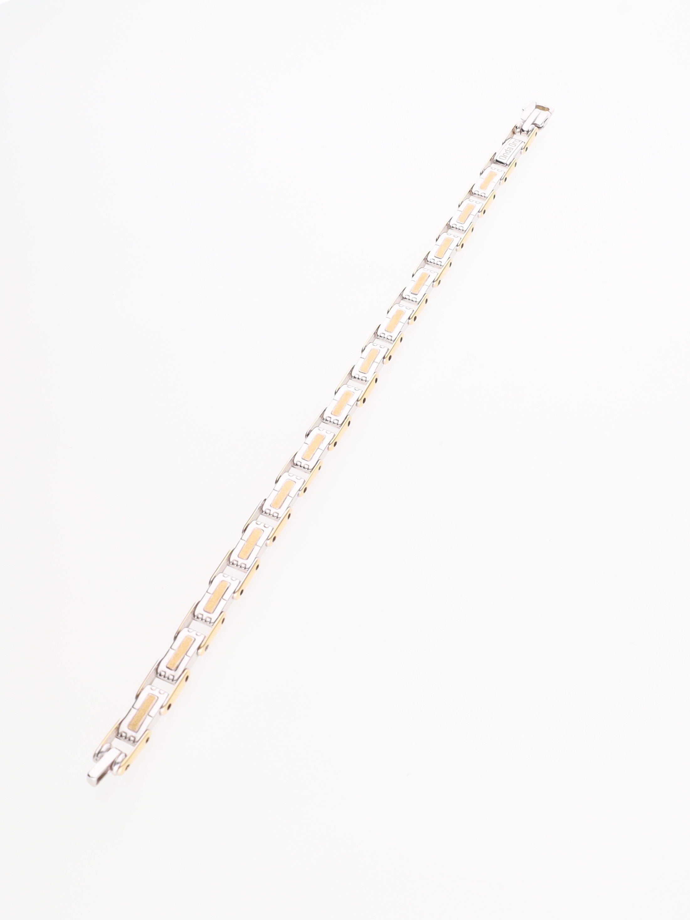 Bracciale in Oro Giallo e Bianco 18 kt - Maglia alternata