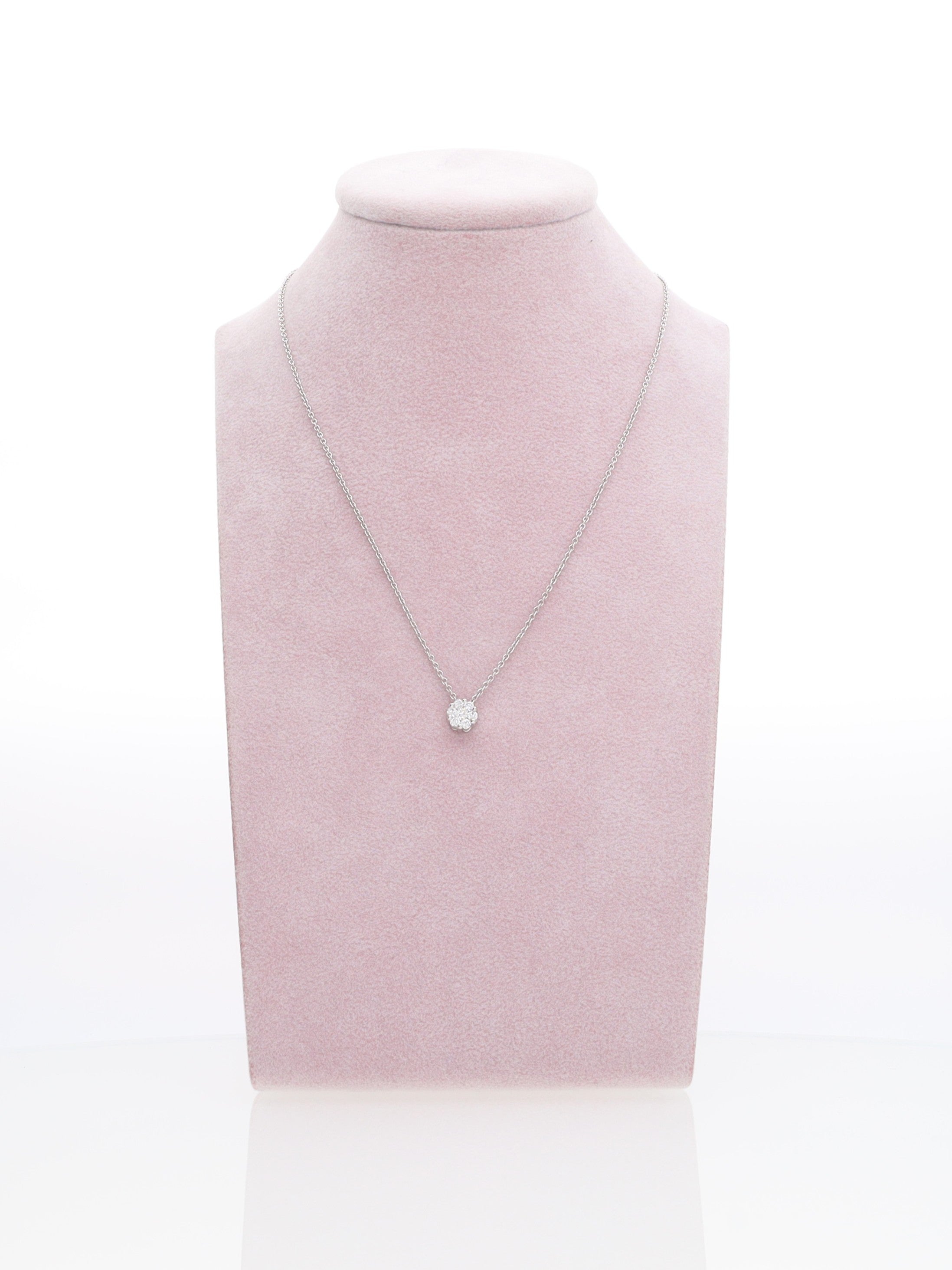 Catenina in Oro Bianco 18 kt con Ciondolo di Diamanti
